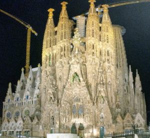 Sagrada Familia East (Nativity) Side at night